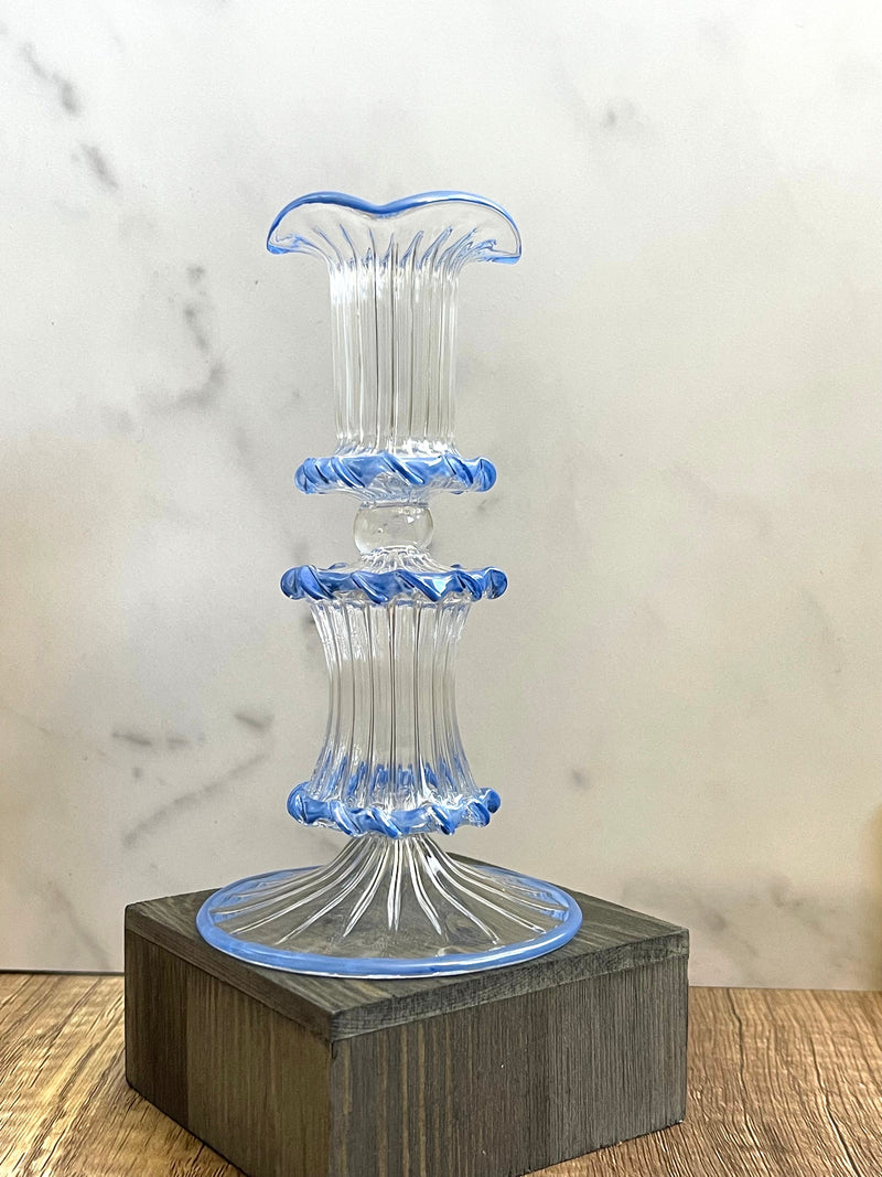 Arch Wedge Handblown Swirl Glass Candle Holders - Arabazaar