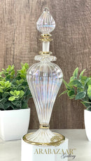 Egyptian Perfume bottle Elegant Swirl Glass/14K Gold Trim