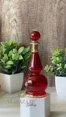 Egyptian Perfume bottle Etched TearDrop/Globe Swirl 14 K Gold Trim