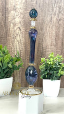 Egyptian Handblown Perfume bottle Majestic Swirl Glass/14K Gold Trim