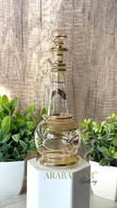 Egyptian Perfume bottle Etched Elegant/Globe hand engraving design 14K Gold Trim