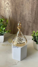 Egyptian Handblown Perfume bottle Flask W/14 K Gold Trim & Hand Engraving