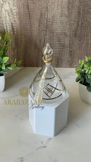 Egyptian Handblown Perfume bottle Flask W/14 K Gold Trim & Hand Engraving