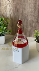 Egyptian Handblown Perfume bottle Flask W/14 K Gold Trim & Hand Engraving