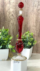 Egyptian Handblown Perfume bottle Majestic Swirl Glass/14K Gold Trim