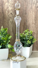 Egyptian Handblown Perfume bottle Majestic Swirl Glass/14K Gold Trim
