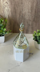 Egyptian Handblown Perfume bottle Flask W/14 K Gold Trim & Hand Engraving