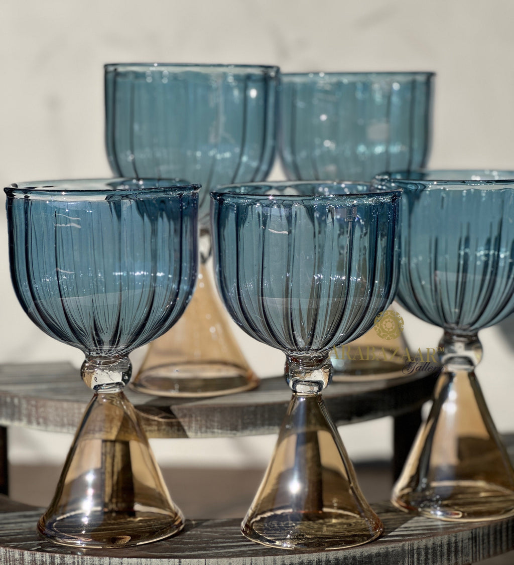 Handcrafted Swirl Glass Drinking Set