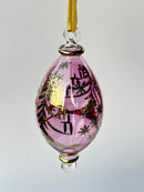 Tear Drop Ornament w/ Gold Star & Trees - Egyptian Hand Blown Glass