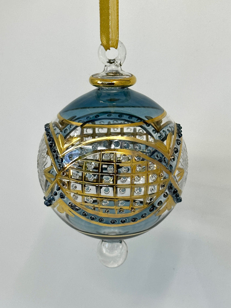 Globe Geometric Ornament - Egyptian Hand Blown Glass