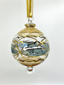 Large Globe w/ Geometric Design - Egyptian Hand Blown Glass Ornament