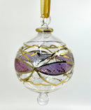 Large Globe w/ Geometric Design - Egyptian Hand Blown Glass Ornament