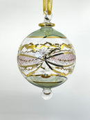 Large Globe w/ Geometric Design - Egyptian Hand Blown Glass Ornament