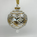 Large Globe w/ Hand Painted Gold Design - Raised Glass- Egyptian Hand Blown Glass Ornament