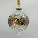 Large Crystal Globe w/ Geometric Design- Egyptian Hand Blown Glass Ornament