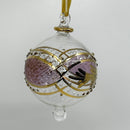 Large Crystal Globe w/ Geometric Design- Egyptian Hand Blown Glass Ornament