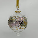 Large Crystal Globe w/ Geometric Design- Egyptian Hand Blown Glass Ornament