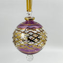 Large Crystal Globe w/ Blue Glass End & w/ Hand Painted Dots - Egyptian Hand Blown Glass Ornament