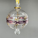 Large Globe w/ Geometric Design & Gold Accents Egyptian Hand Blown Glass Ornament