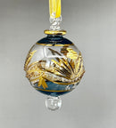 Small Globe w/ Flower Design & Raised Glass Beads- Egyptian Hand Blown Glass Ornament