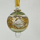 Small Globe w/ Hand Painted Design - Egyptian Hand Blown Glass Ornament
