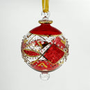 Large Crystal Globe w/ Colorful Glass Ends - Egyptian Hand Blown Glass Ornament