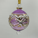 Large Crystal Globe w/ Colorful Glass Ends - Egyptian Hand Blown Glass Ornament
