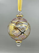 Large Globe w/ Etched Glass Design- Egyptian Hand Blown Glass Ornament