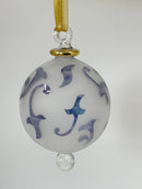 Frosted Globe w/ Eccentric Designs- Egyptian Hand Blown Glass Ornament
