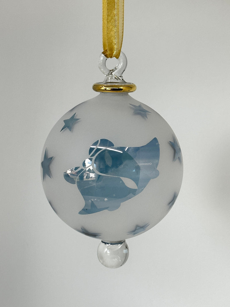 Frosted Globe w/ Eccentric Designs- Egyptian Hand Blown Glass Ornament