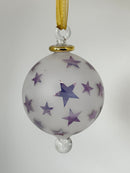 Frosted Globe w/ Eccentric Designs- Egyptian Hand Blown Glass Ornament
