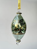 Tear Drop Ornament w/ Gold Star & Trees - Egyptian Hand Blown Glass