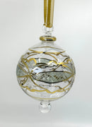 Large Globe w/ Geometric Design - Egyptian Hand Blown Glass Ornament