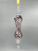 Curved colored swirl glass ornament- Egyptian Handblown.