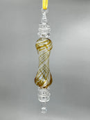 Curved colored swirl glass ornament- Egyptian Handblown.