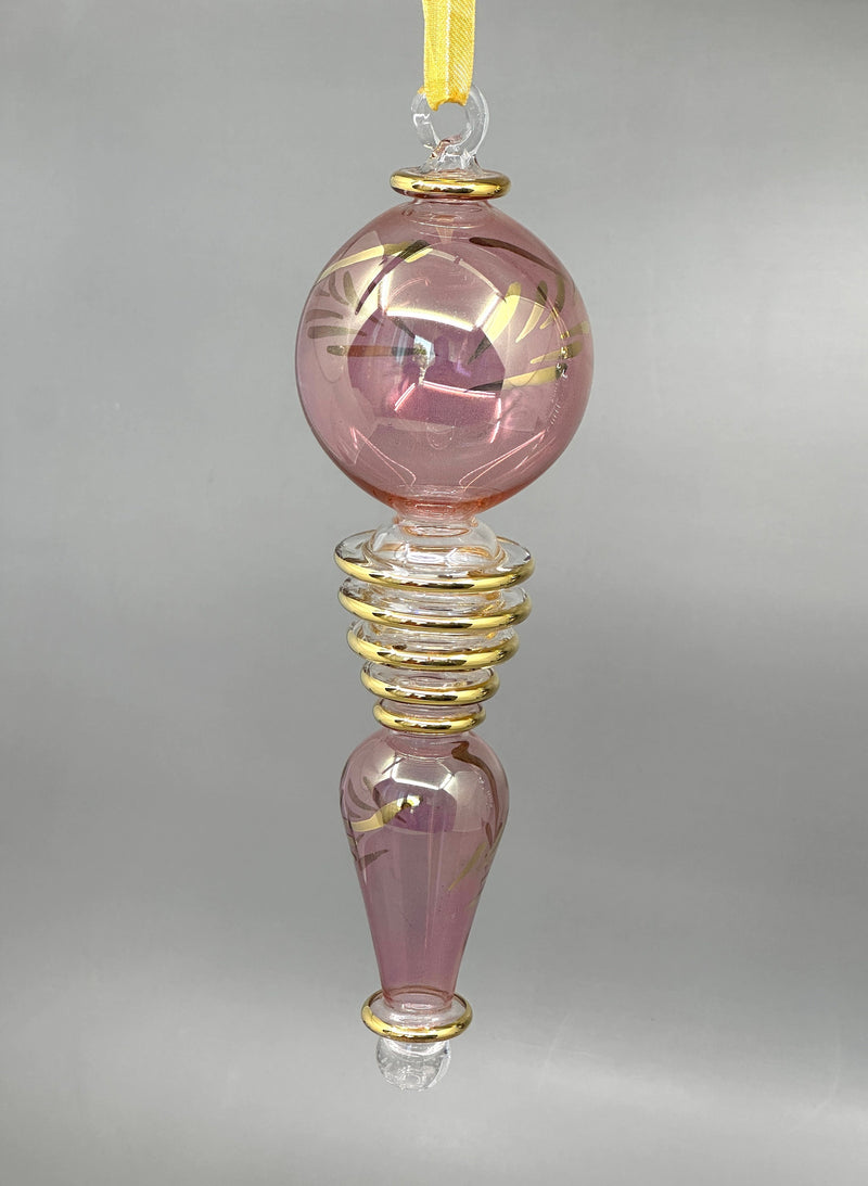 Glass Globe W/ Tear Drop Ornament - Egyptian Hand Blown Glass