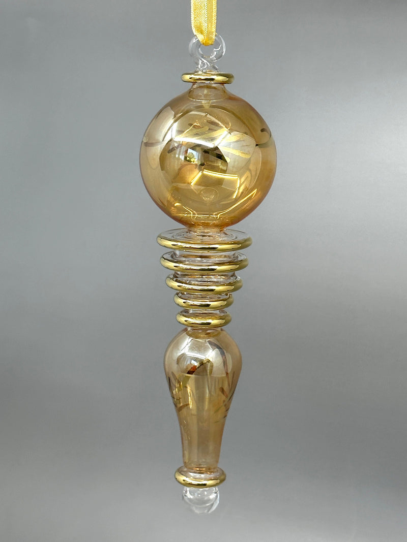 Glass Globe W/ Tear Drop Ornament - Egyptian Hand Blown Glass