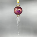 Glass Globe icicle Ornament - Egyptian Hand Blown Glass