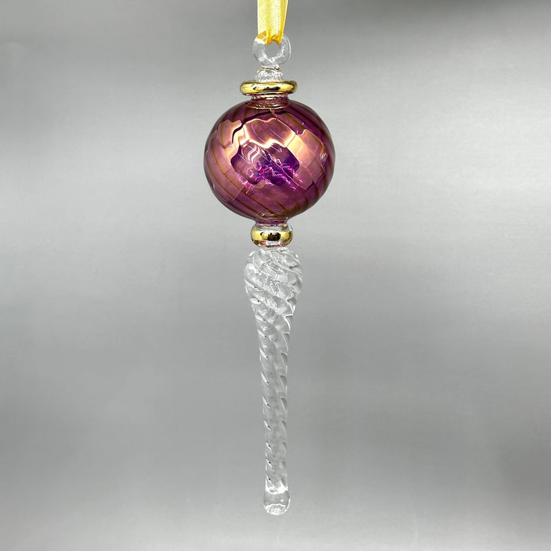 Glass Globe icicle Ornament - Egyptian Hand Blown Glass