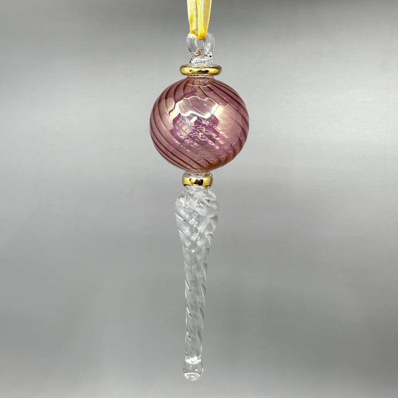 Glass Globe icicle Ornament - Egyptian Hand Blown Glass