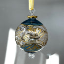 Large Crystal Globe w/ Green Glass Ends - Egyptian Hand Blown Glass Ornament