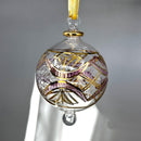 Large Crystal Globe w/ Green Glass Ends - Egyptian Hand Blown Glass Ornament