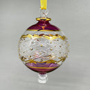 Large Crystal Globe w/ Gold Ribbon Design - Egyptian Hand Blown Glass Ornament