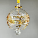 Large Globe w/ Geometric Design & Gold Accents Egyptian Hand Blown Glass Ornament