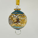 Small Globe w/ Hand Painted Design - Egyptian Hand Blown Glass Ornament