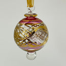 Small Globe w/ Hand Painted Design - Egyptian Hand Blown Glass Ornament