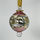 Small Globe - Array of Glass Color Ends - Egyptian Hand Blown Glass Ornament