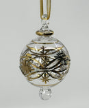 Small Globe w/ Flower Design- Egyptian Hand Blown Glass Ornament
