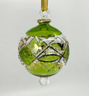 Large Crystal Globe w/ Colorful Glass Ends - Egyptian Hand Blown Glass Ornament