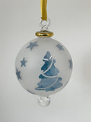 Frosted Globe w/ Eccentric Designs- Egyptian Hand Blown Glass Ornament